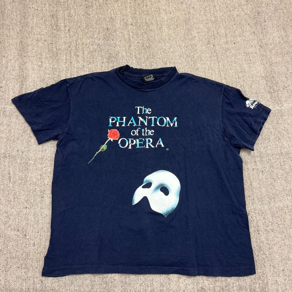 Vintage The Phantom‎ Of The Opera Shirt Mens Large Black 1990s Roots